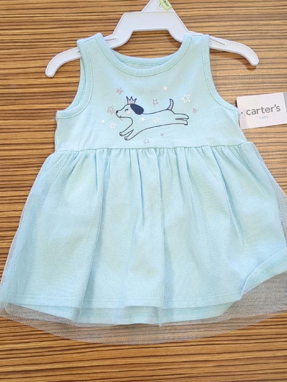 Carter's Light Blue Baby Dress with Puppy Detail